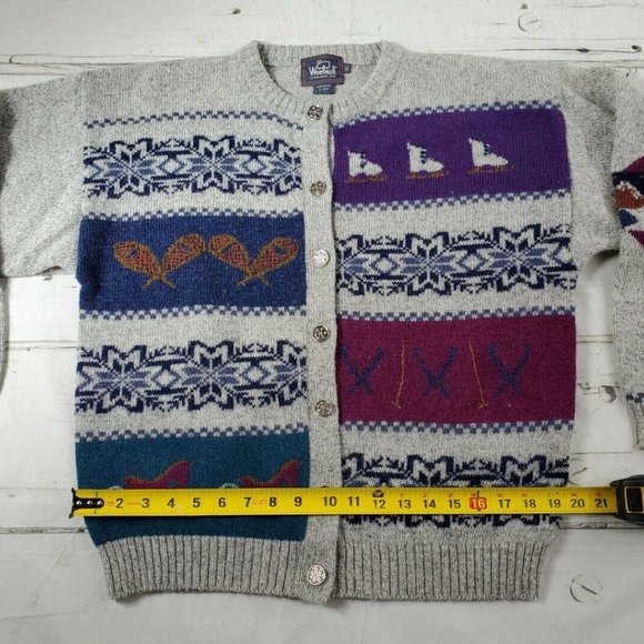 Woolrich Vintage Wool Winter Outdoors Sweater Button LS Womens XL EUC - Picture 3 of 5